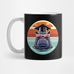 Funny Hippo Graduation With Sunglasses Mug